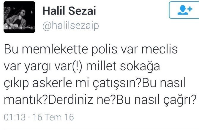 Halil Sezai paylaşıp sildiği darbe tweet’inin ardından Bursa’da da siyasi mesaj verdi