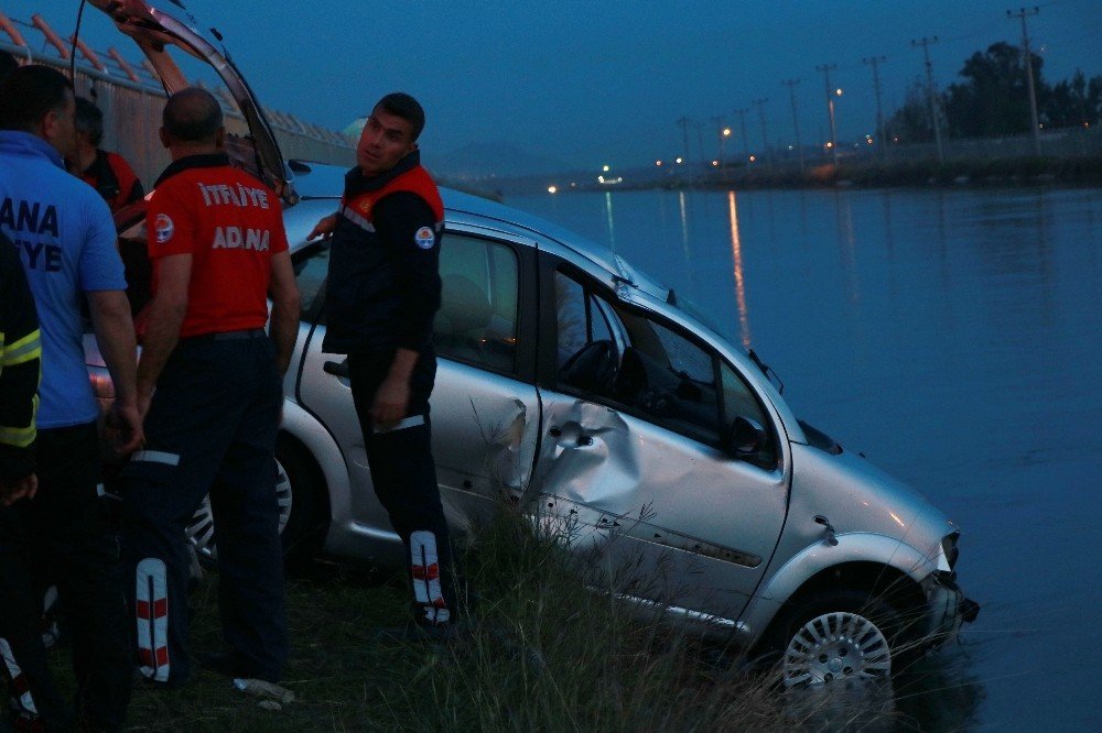 Adana’da otomobil sulama kanalına uçtu: 1 yaralı