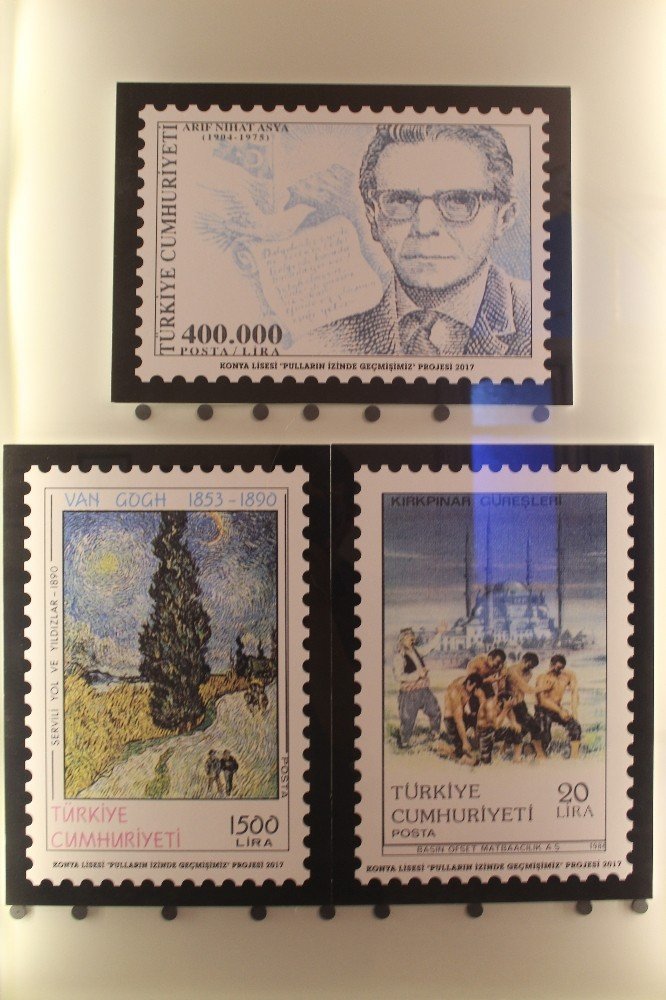 Tarihi Konya Lisesinde tarihi pullar sergileniyor