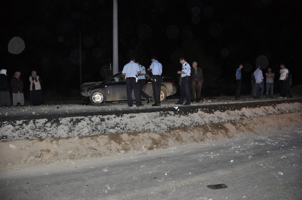 Konya’da otomobil kum yığınına çarptı: 6 yaralı
