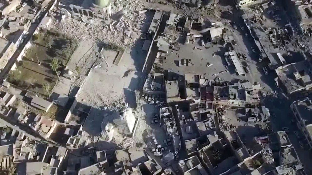 El Nuri Camisi’ndeki yıkım havadan görüntülendi