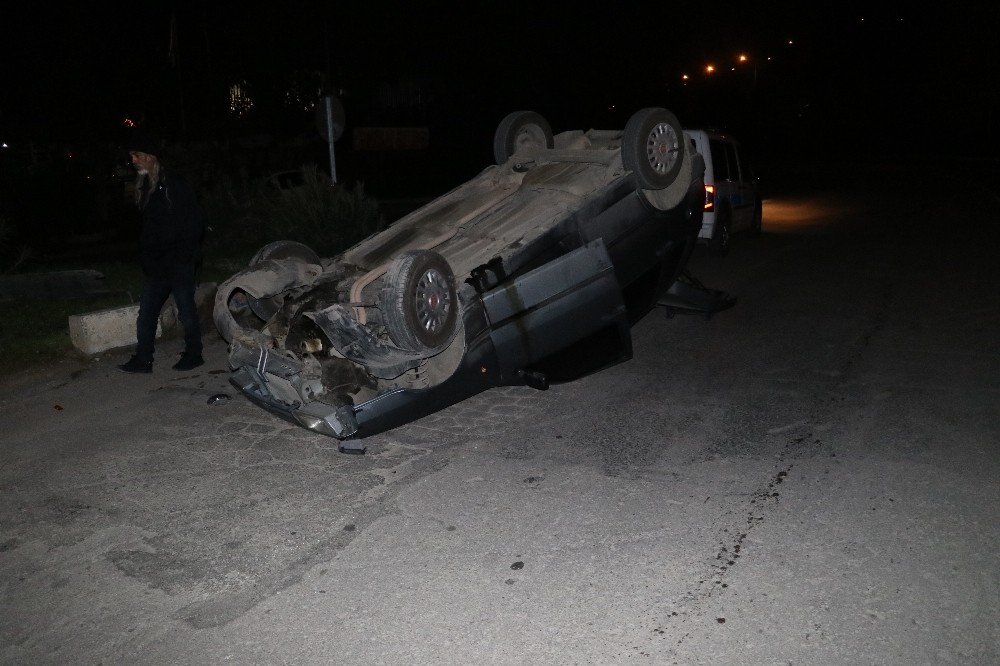 Adana’da bir otomobil takla attı: 1 yaralı