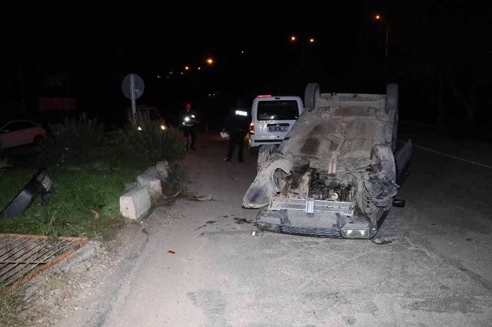 Adana’da bir otomobil takla attı: 1 yaralı