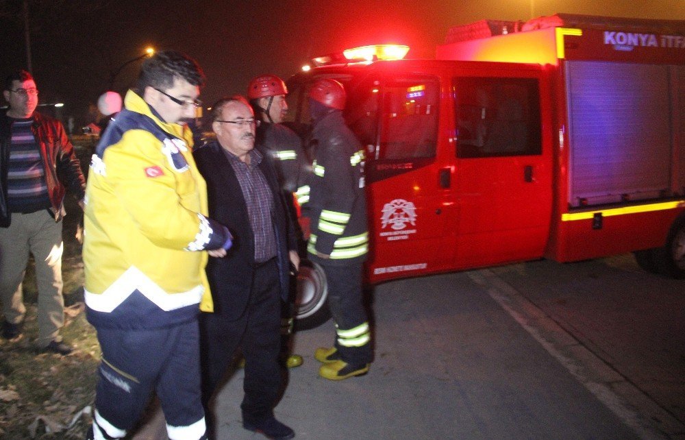 Konya'da feci kaza! Araç takla attı, burnu bile kanamadan çıktı