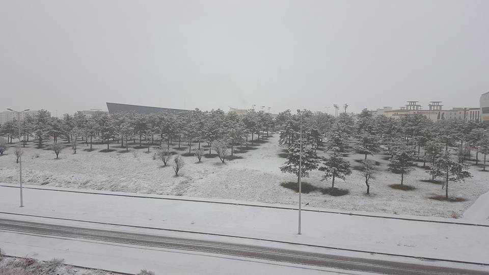Nevşehir güne kar yağışı ile uyandı