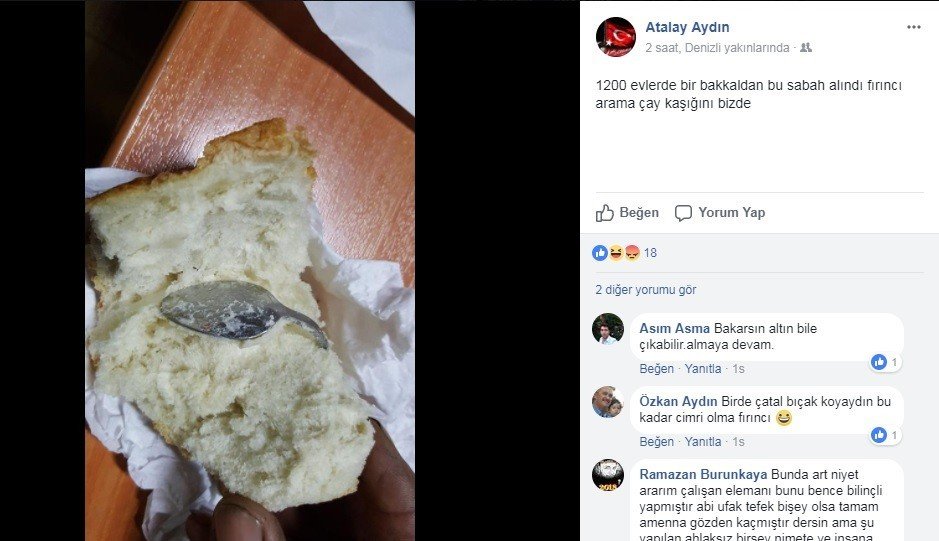 Ekmekten çay kaşığı çıktı, sosyal medya yıkıldı