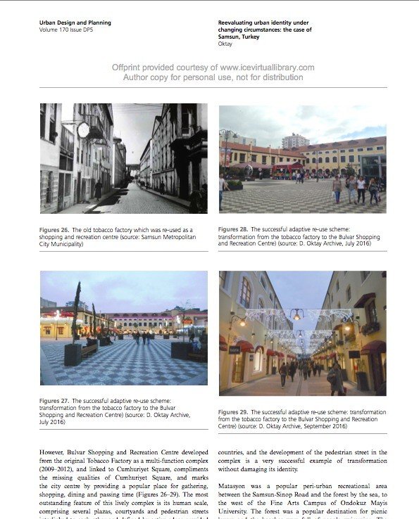 Samsun ilk kez Uluslararası Şehircilik-Mimarlık Literatüründe