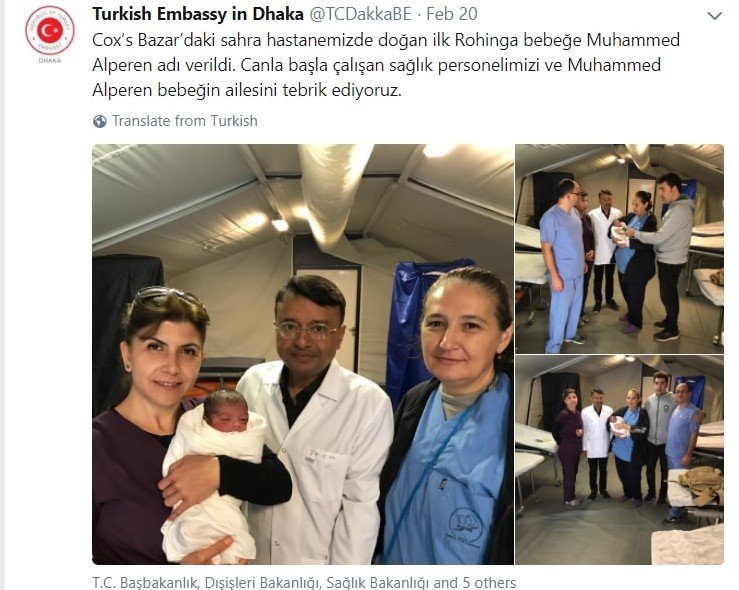 Sahra Hastanesinde ilk Arakanlı bebek doğdu