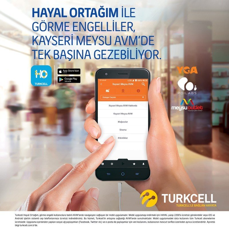 Kayseri Meysu Outlet’te engeller “Turkcell Hayal Ortağım” ile kalktı