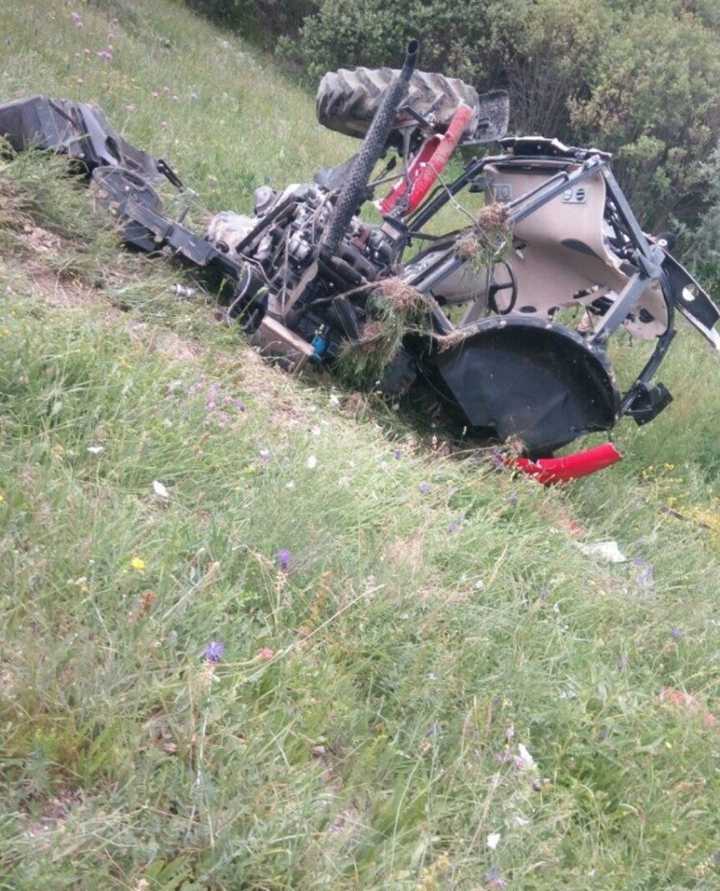 Traktör uçuruma yuvarlandı: 1 yaralı
