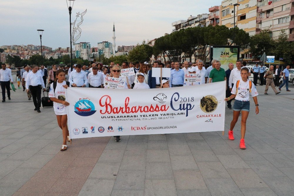 Çanakkale’de Uluslararası Barbarossa Cup Yelken Yarışları için kortej
