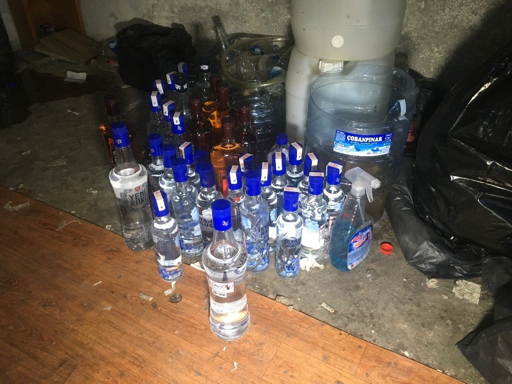 Gazioamanpaşa’da 5 bin şişe kaçak ve sahte içki ele geçirildi
