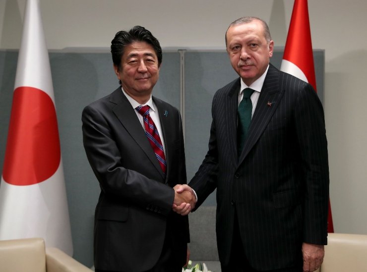 Cumhurbaşkanı Erdoğan, Japonya Başbakanı Şinzo Abe’yi kabul etti