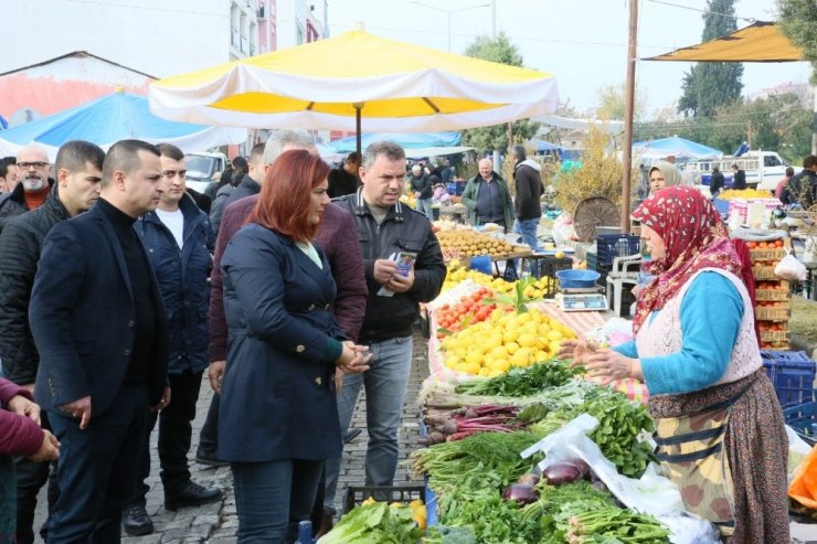 Başkan Çerçioğlu Efeler’de pazarları ziyaret etti