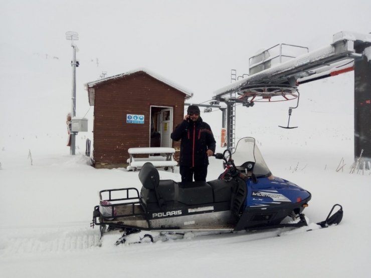 Davraz kayak merkezinde kar kalınlığı 40 santimetreye ulaştı