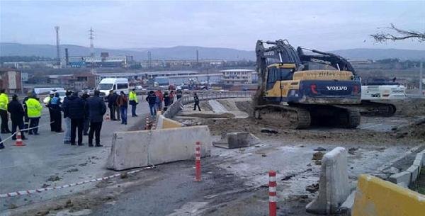 Kırıkkale'de yol çalışmasında kanalizasyon hattı çöktü