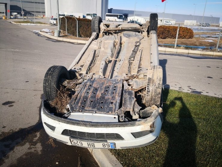 Aksaray’da otomobil takla attı: 1 yaralı