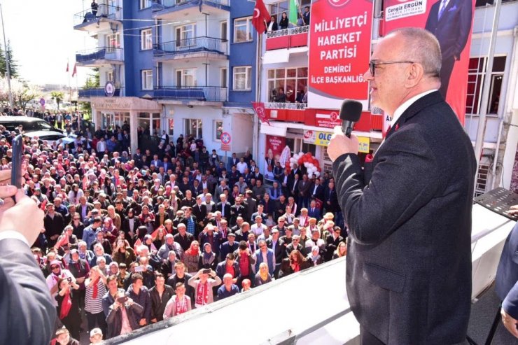 Başkan Ergün Demirci’de yüzlerce araçlık konvoyla karşılandı