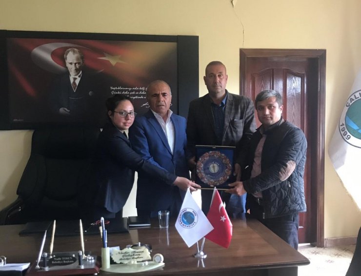 Sağlık-Sen’den Çalışkan Belde Belediye Başkanı Tosun’a tebrik ziyareti