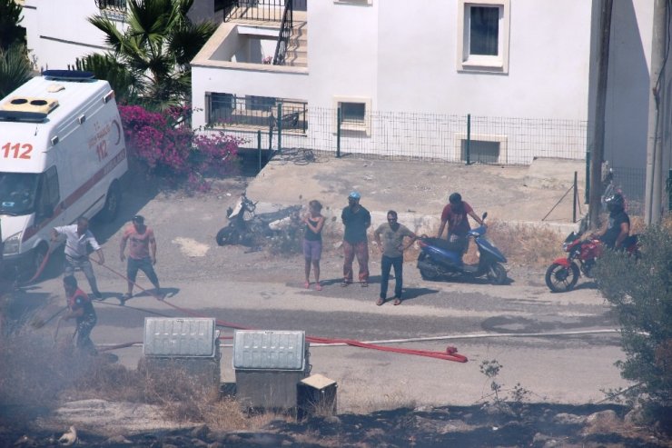 Bodrum’da lüks sitelerin bulunduğu arazide tüp patladı