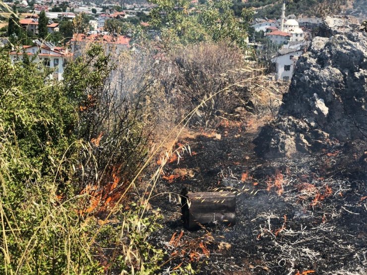 Fethiye’de makilik alanda yangın