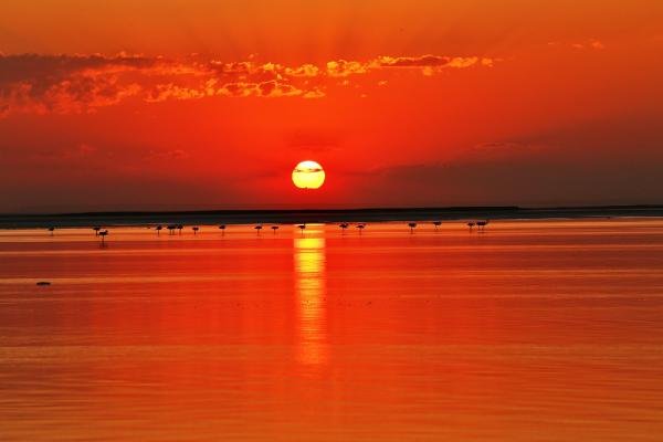 Gün batımında Tuz Gölü'nün eşsiz güzelliği