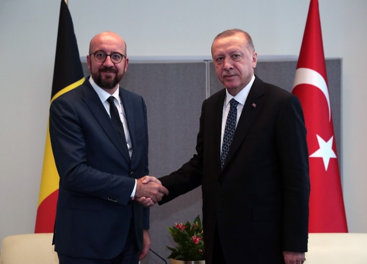 Cumhurbaşkanı Recep Tayyip Erdoğan’ın New York’ta Belçika Başbakanı Charles Michael’i kabulü başladı.