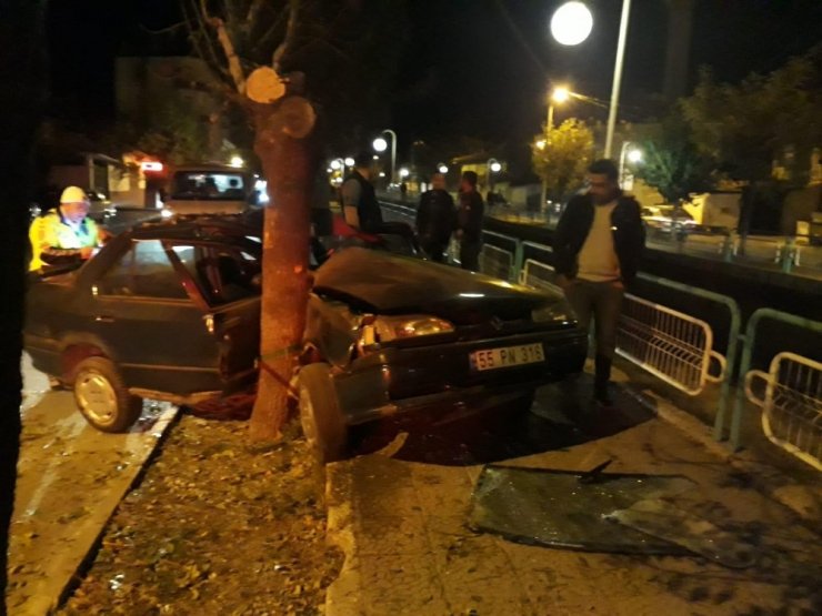 Tosya’da otomobil ağaca çarptı: 1 ağır yaralı